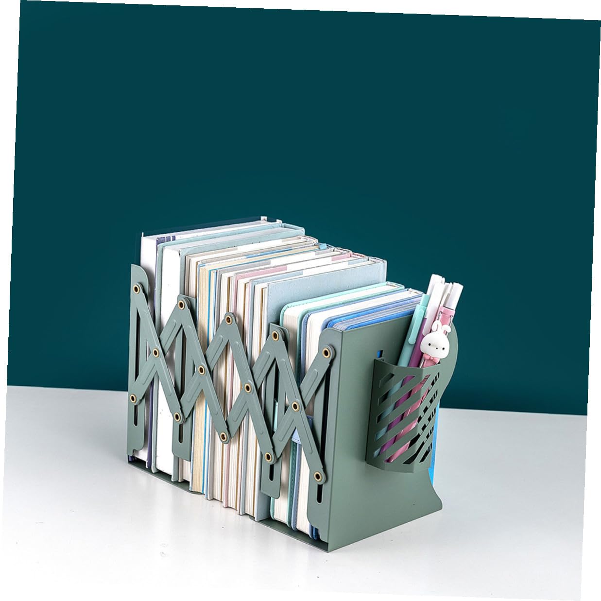 Creative Teles - Supporto per libri pieghevole in metallo, base antiscivolo, per ufficio, studenti, scrivania, casa, biblioteca, esposizione di lettura regolabile per libri e tablet