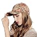 Kenmont Lady Corduroy Cotton Floral Baseball Cap (Red)