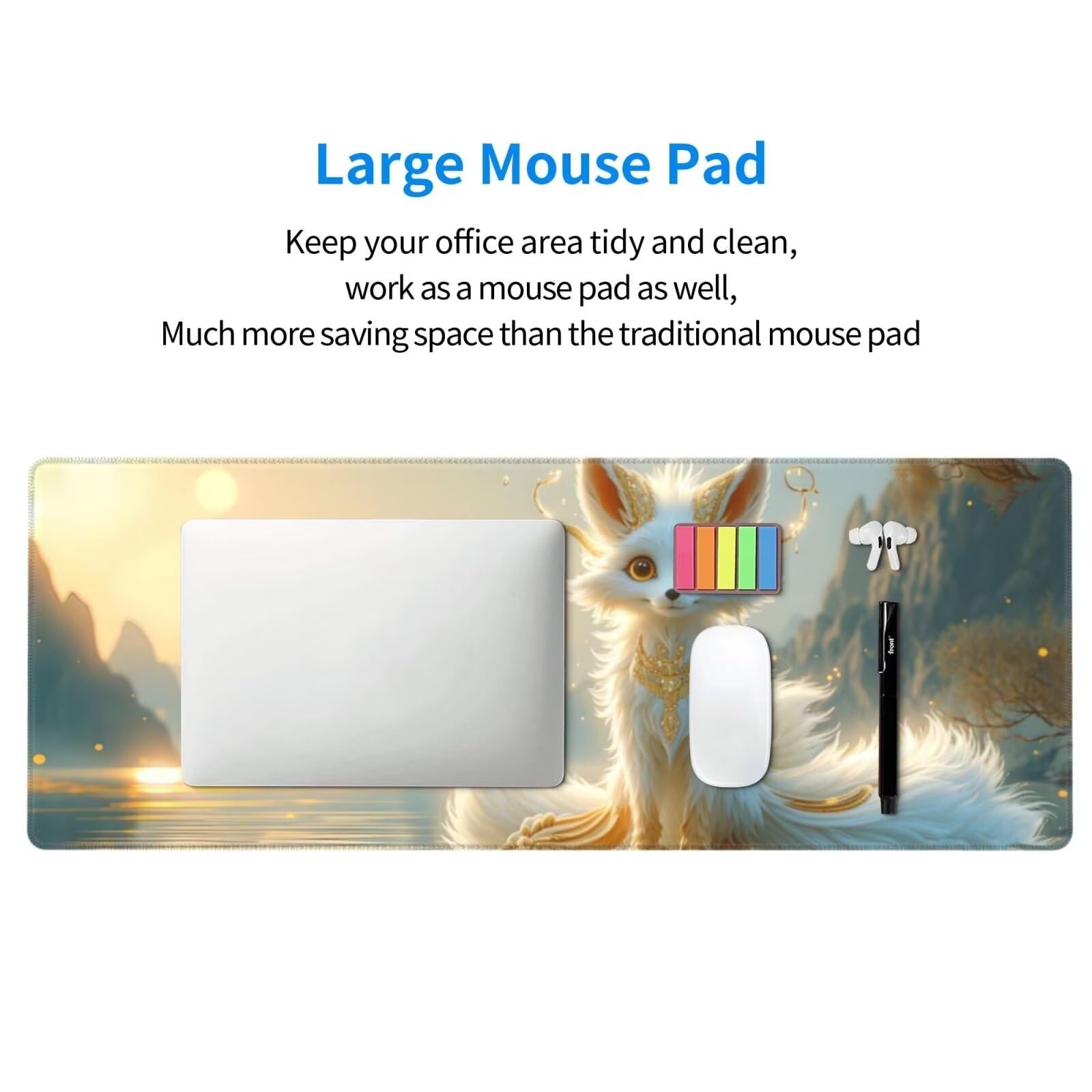 Tappetino Mouse, Tappetino Mouse Gaming Grande XXL 1500x800x3mm Tappetino Scrivania Mouse Pad, Base in Gomma Antiscivolo, Bordi Cuciti, Mousepad per Ufficio e Gaming (una persona astuta e cattiva R386
