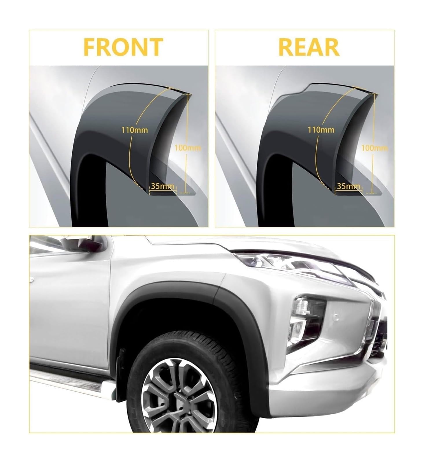Jeu Bavettes Garde-boue Pour M&ITSUBISHI L200 Pour Montero Pour Triton Pour Strada Pour Strakar Pour Barbarian 2019-2022 Élargisseurs D'ailes Voiture Garde-boue Passage Roue