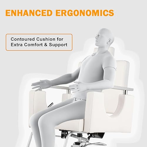 Miniatura 8 de LUXMARS Silla de peluquería hidráulica silla de estilista reclinable silla giratoria de peluquería giratoria de 360 grados para peluquería equipo de