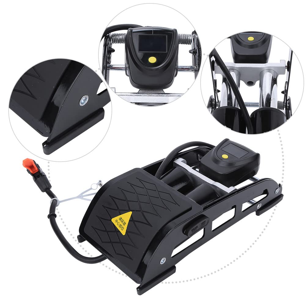 Changor Pompa Ad Aria a Pedale, capacità 200 PSI | Design pieghevole, lega di alluminio resistente, adatto per motocicli, manometro per pneumatici in tempo reale, salvaspazio