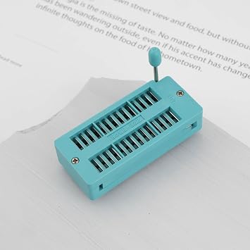 4pcs 28 Pin IC Test ZIF Socket 2.54mm Pitch DIP Board Socket Integrated Circuit IC Socket for Microcontroller Chip Breadboard Program IC's