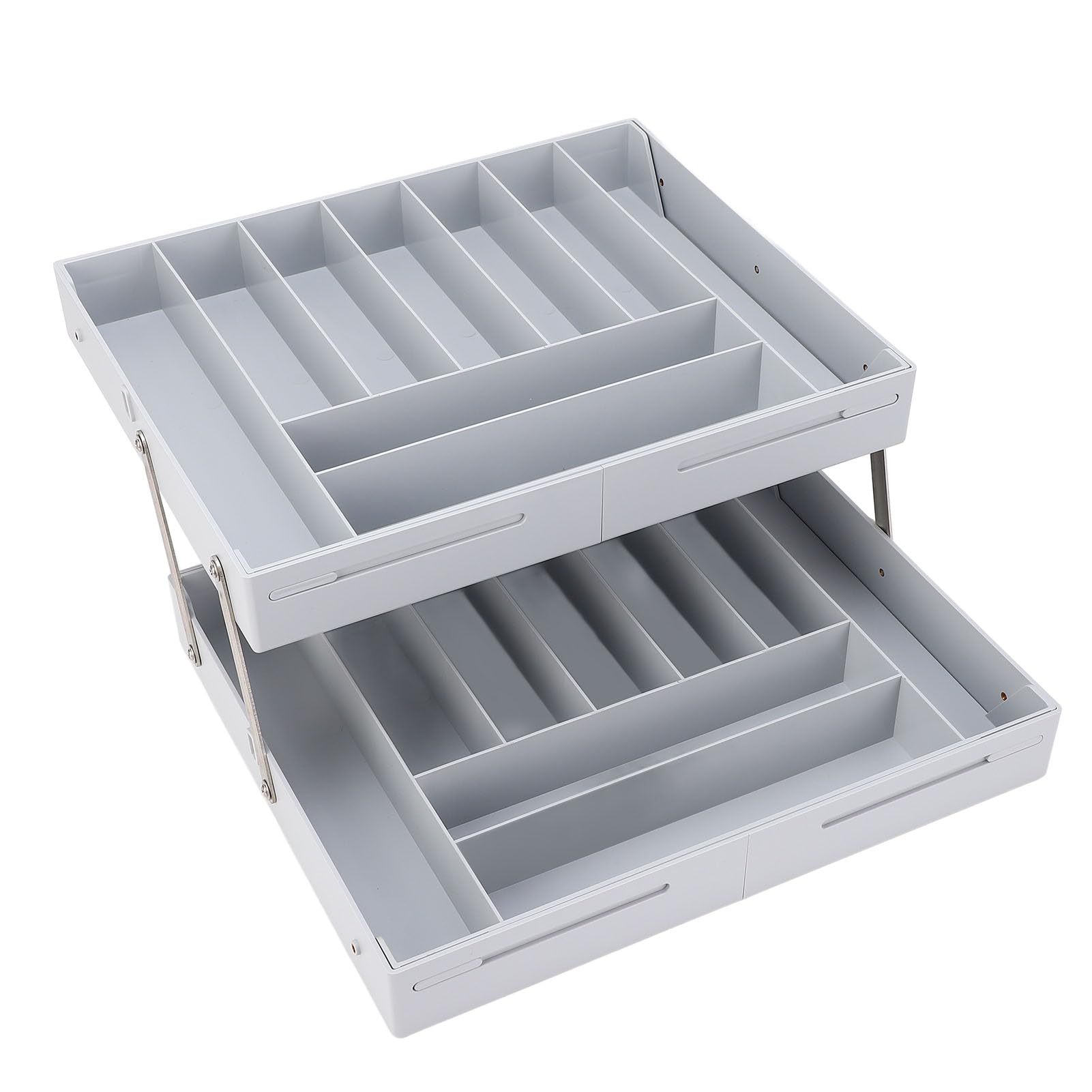 WINH Expandable Desk Organizer Sturdy Plastic Material Multi Functional Drawer Foldable Storage Tray (Gray)