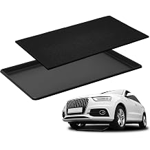 Uiifan 1 Set Oil Catch Pan with Anti-Splash Pad, 35 x 24 x 1.4 Inch Large Heavy Duty Oil Drain Pan for Under Car, Chemical & Heat Resistant Drip Tray for SUV Truck Garage Protection