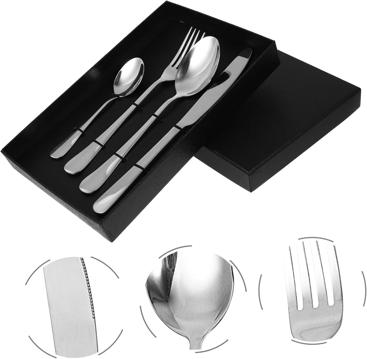 4pcs Stainless Steel Cutlery Set Fork Spoon Dinner Utensils Tableware Silverware