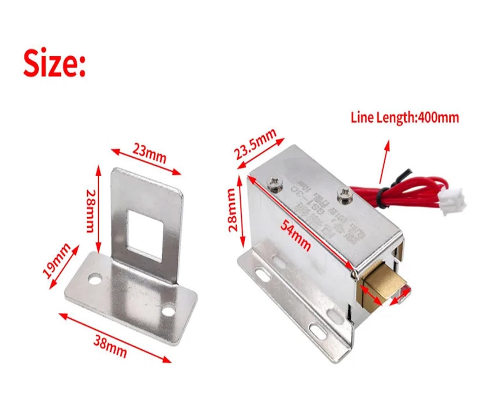 Zamek elektromagnetyczny 12 V 24 V elektryczny zamek do szuflady drzwi szafki 10 mm i płyta prowadząca (24 V i płyta prowadząca)