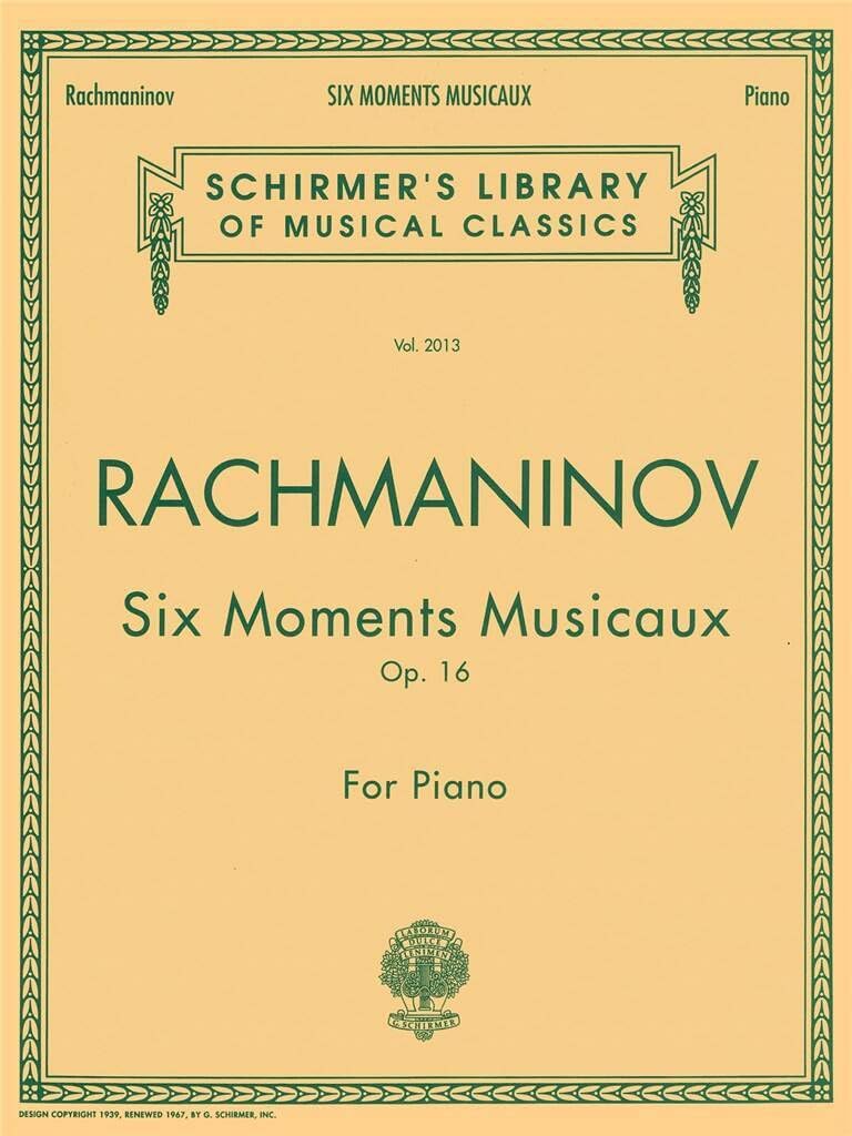 Sergei Rachmaninov Six Moments Musicaux Op.16 Pf: National Federation of Music Clubs 2014-2016 Selection: 2013 (Schirmer's Library of Musical Classics)