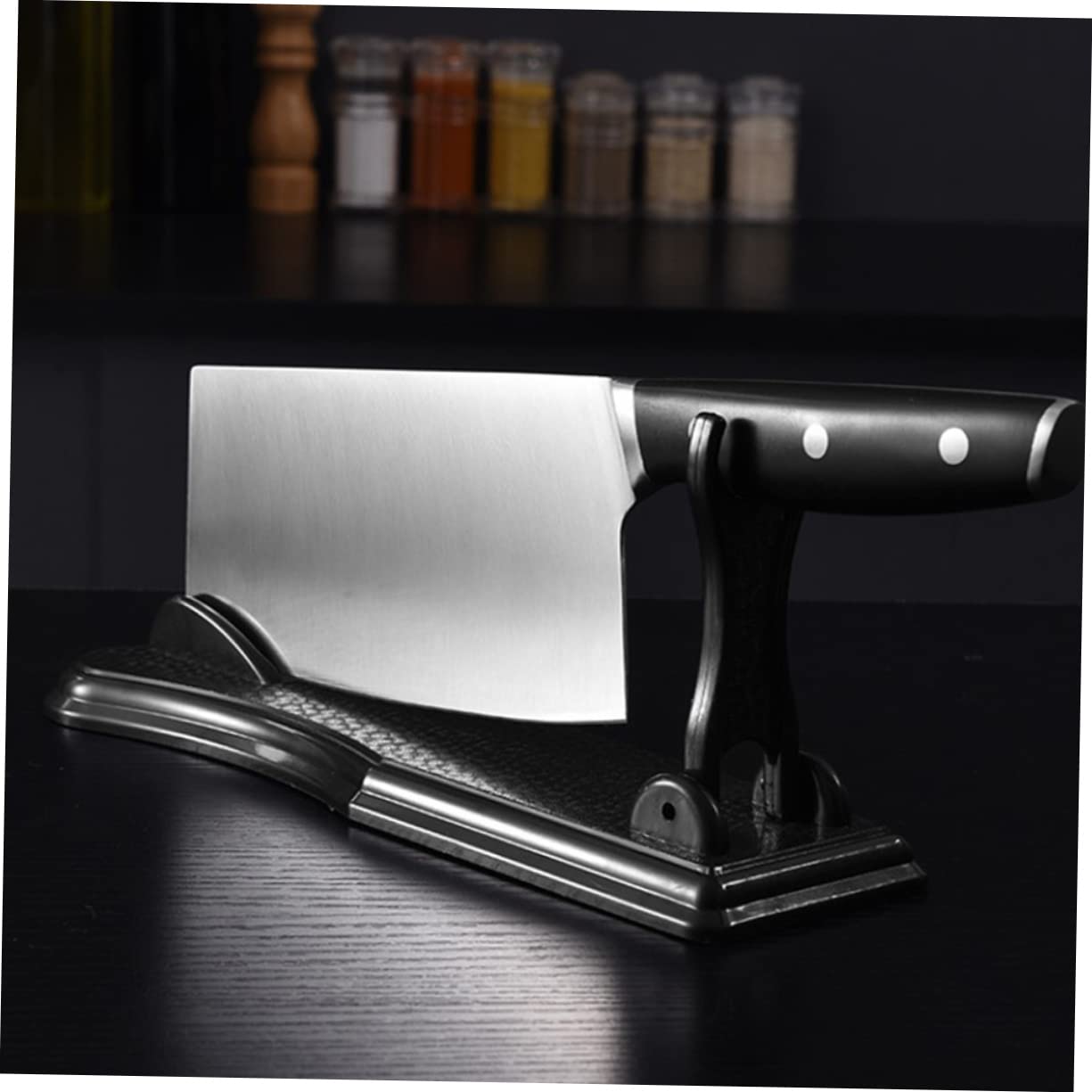 BEBEMOKO 2Pcs Vertical Knife Holders Single Knives Storage Racks for Kitchen Organization Easy to Clean Cutter Stands Space Saving Design for Tidy Tables