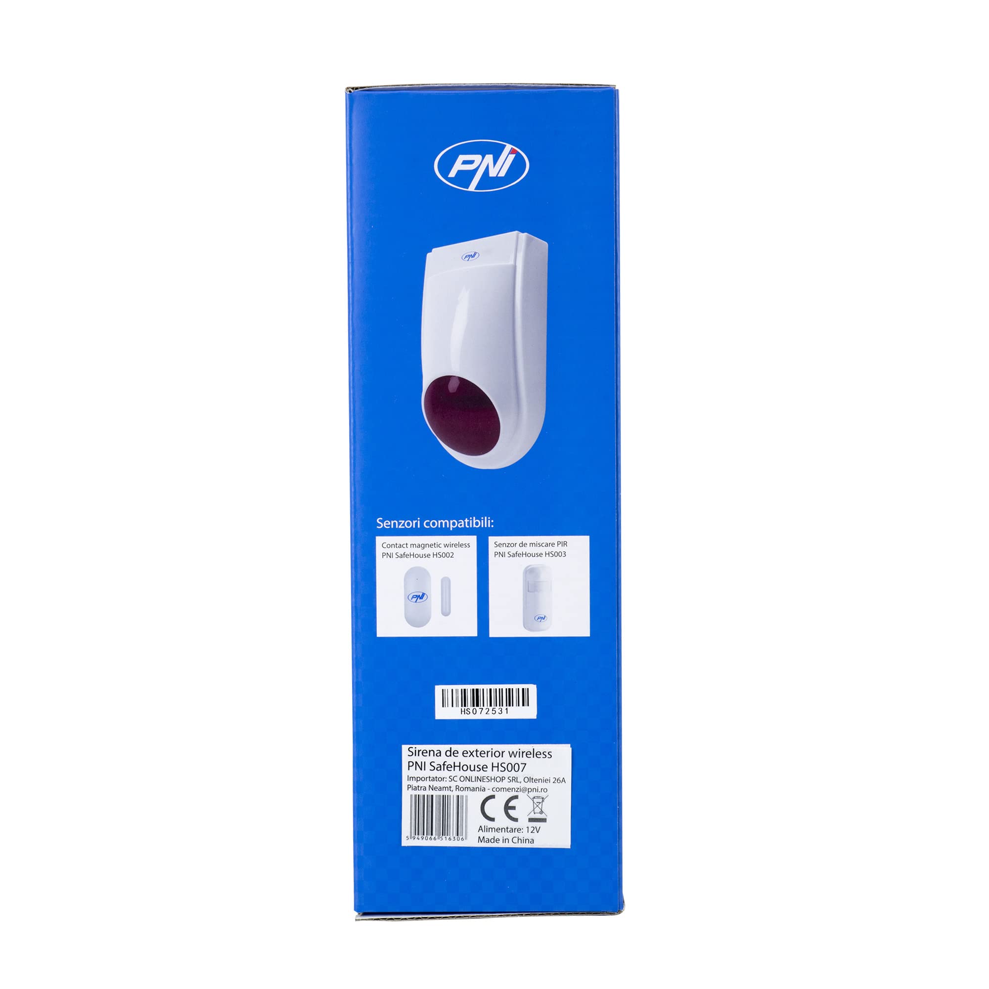 Sirena da esterno wireless PNI SafeHouse HS007 con batteria per sistemi di allarme wireless