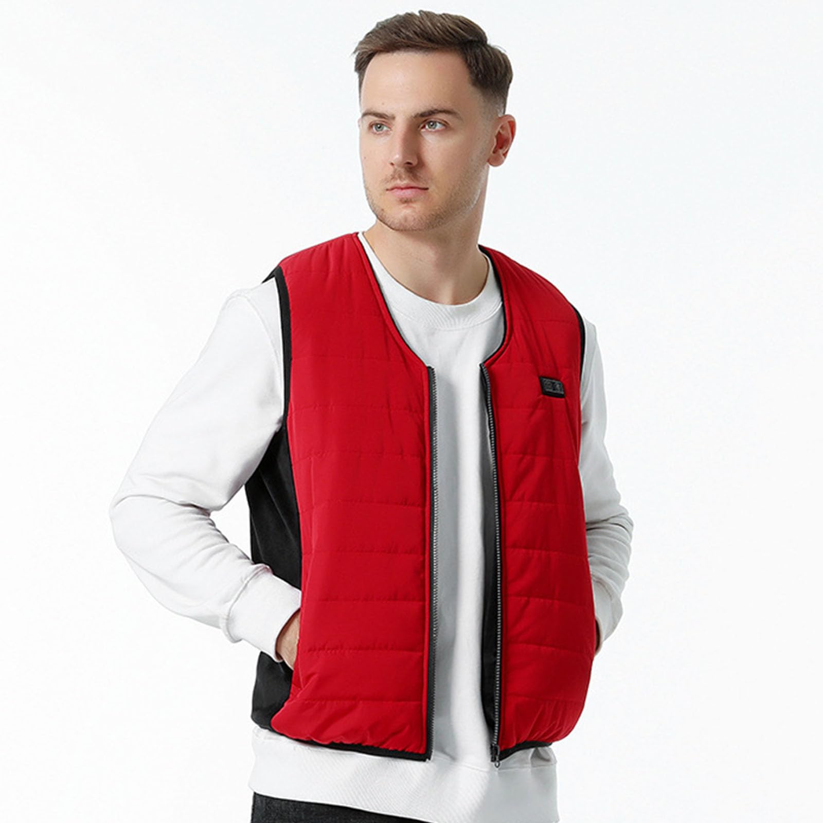 Greabuy Gilet riscaldato ricaricabile da donna, regolabile, 3 colori, design leggero, antivento, per attività quotidiane, gilet riscaldato tramite USB per le donne