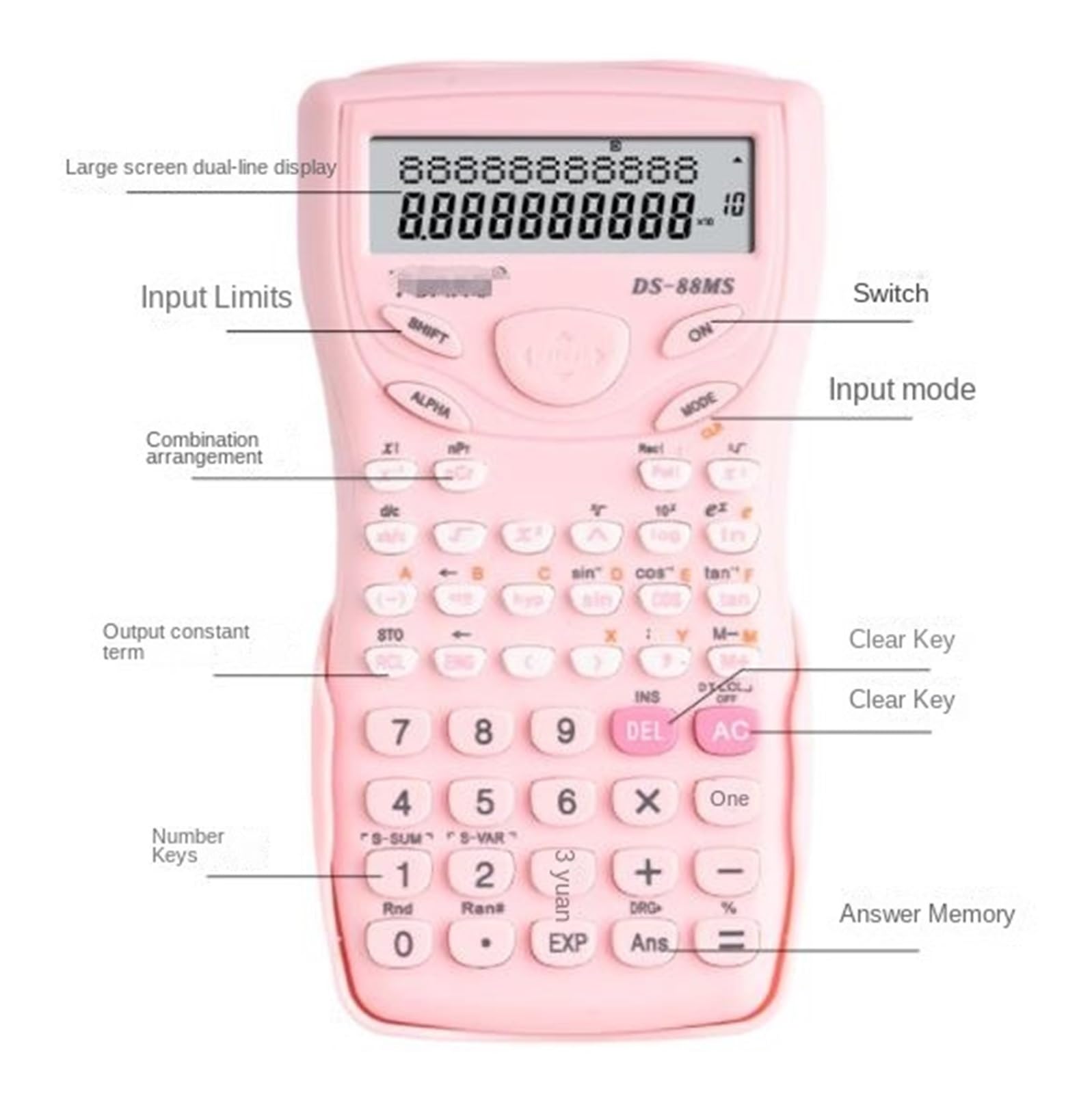 Calculatrice Calculatrice Multifonctionnelle À Affichage 12 Chiffres Scientifique for L'école Et Les Entreprises Bureau Office(Grün)