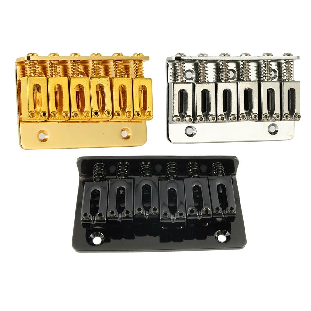 Juego De Puente Para Guitarra Eléctrica Juego De Puentes Para Guitarra, Puente Rígido Cromado/dorado/negro, Puente Fijo Para Guitarra Eléctrica (Color : Black)