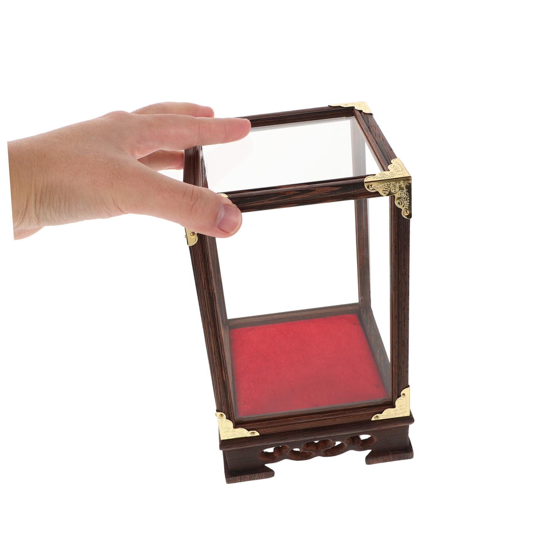 ABOOFAN Caja Expositora Transparente Ligera Diseño Creativo de Madera y Vidrio para Organizar Colecciones para Figuras de Buda y Modelos en Mesa o Gabinete
