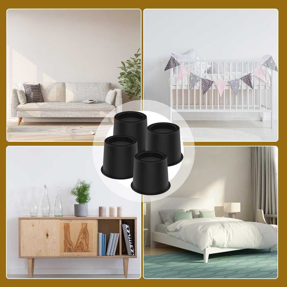 Elevadores de muebles de plástico resistente 10 cm, redondos, para cama, sofá, escritorio, silla