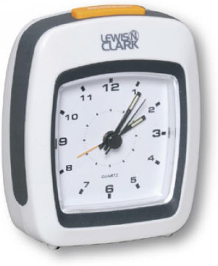 Lewis N. Clark Analog Alarm Clock, White, One Size