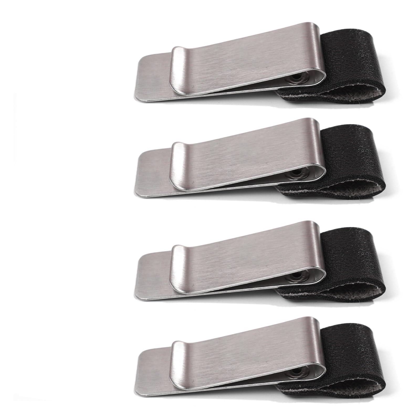 Qvorlth Metal Leather Pen Holder 10 PCS Pen Loop Holder Notebooks PU Leather Pencil Sleeve With Stainless Steel Clips Notebook Journals Calendars Planner Clipboard For Journal Notebooks(Silver)