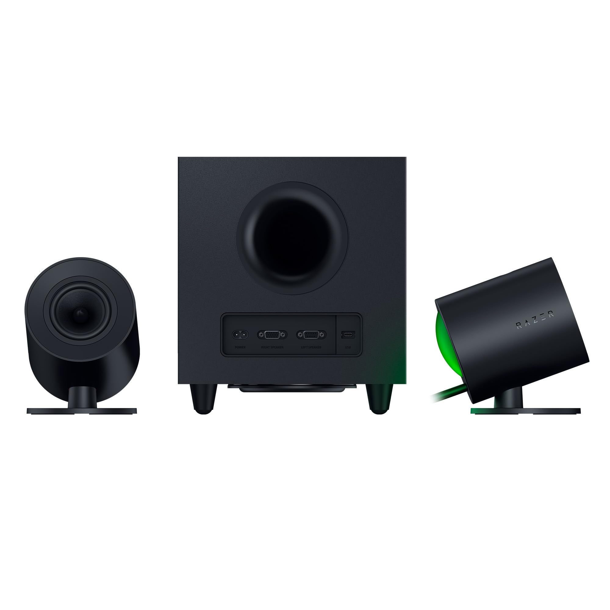 Razer Nommo V2 - Altavoces Gaming de Rango Completo 2.1 para PC con Subwoofer con Cable (Diafragmas de Gama Completa de 3 pulgadas con Correctores de Fase de Aluminio, THX Spatial Audio) Negro