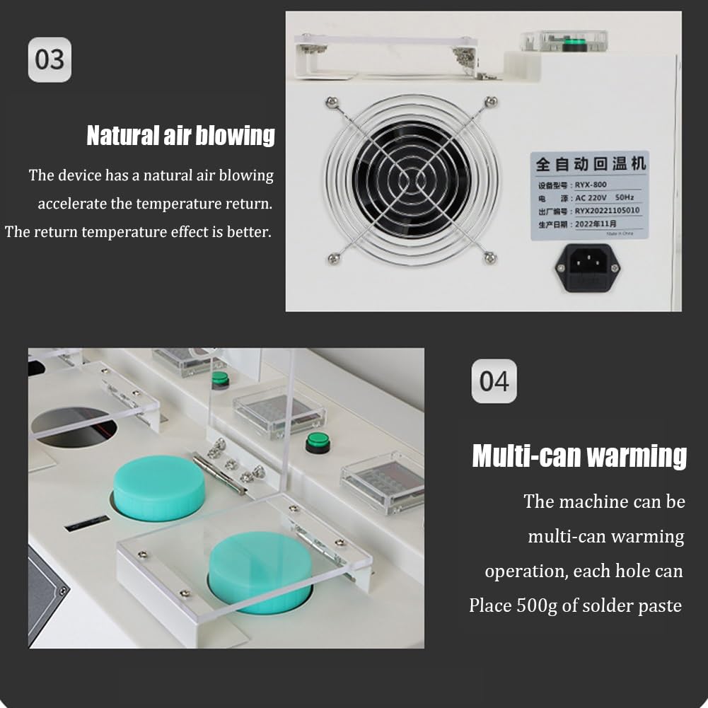 Máquina de recalentamiento de pasta de soldadura totalmente automática, máquina de recalentamiento de pasta de soldadura de pegamento rojo SMT de múltiples orificios, control independiente y soplado(8