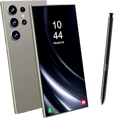 Teléfono desbloqueado S24U, 8 GB+256 GB Android 14, pantalla HD de 6.82 pulgadas, batería inteligente de 6800 mAh, lápiz capacitivoprocesador