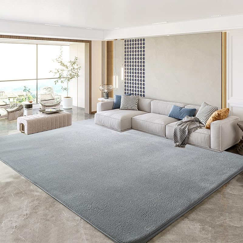 SK Studio Alfombras Salón Grandes Shaggy Pelo Corto Alfombra Habitación Dormitorio Lavables Alfombra Antideslizante Muy Suave para Comedor, Dormitorio Gris, 120x160cm