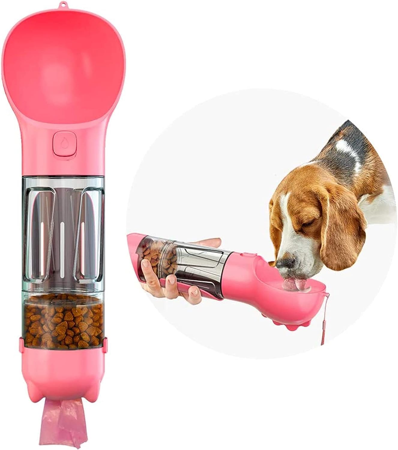 Foodie Puppies Dog Water Bottle, Leak Proof Portable Puppy Water Dispenser Drinking Feeder Pet Care Cup for Outdoor Walking, Hiking, Travel (4in1 Bottle - 300ml) (B0CHNYTHQX) Amazon Price History, Amazon Price Tracker