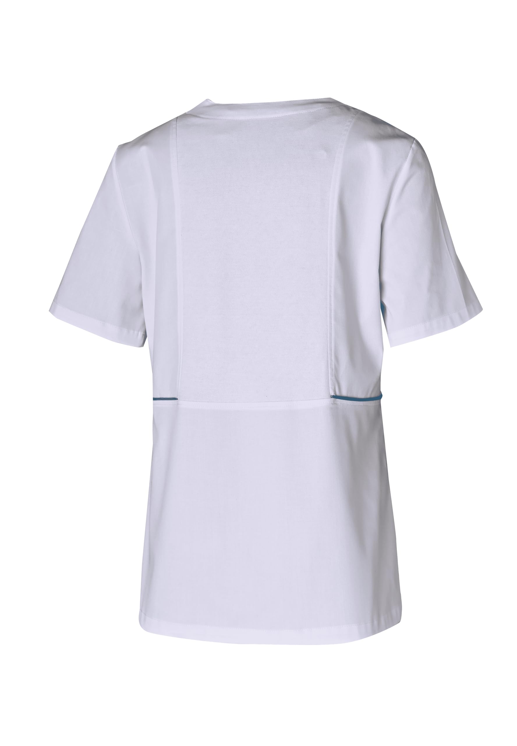 SNV Túnica Médica Blanca Premium Manga Corta Cremallera Blusa Profesional para Esteticista Malla 55% Algodón