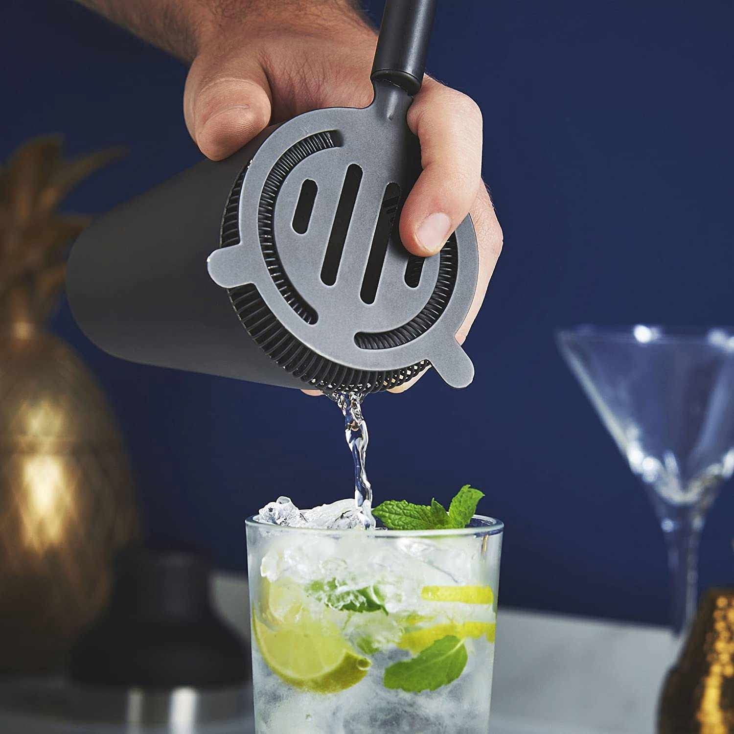 Mikamax – mm Cocktail Shaker Set – Cocktail Shaker Set – Coctelera – Juego De Cócteles Negro – Juego De 8 Piezas Negro Mate – Incluye Libro De Recetas