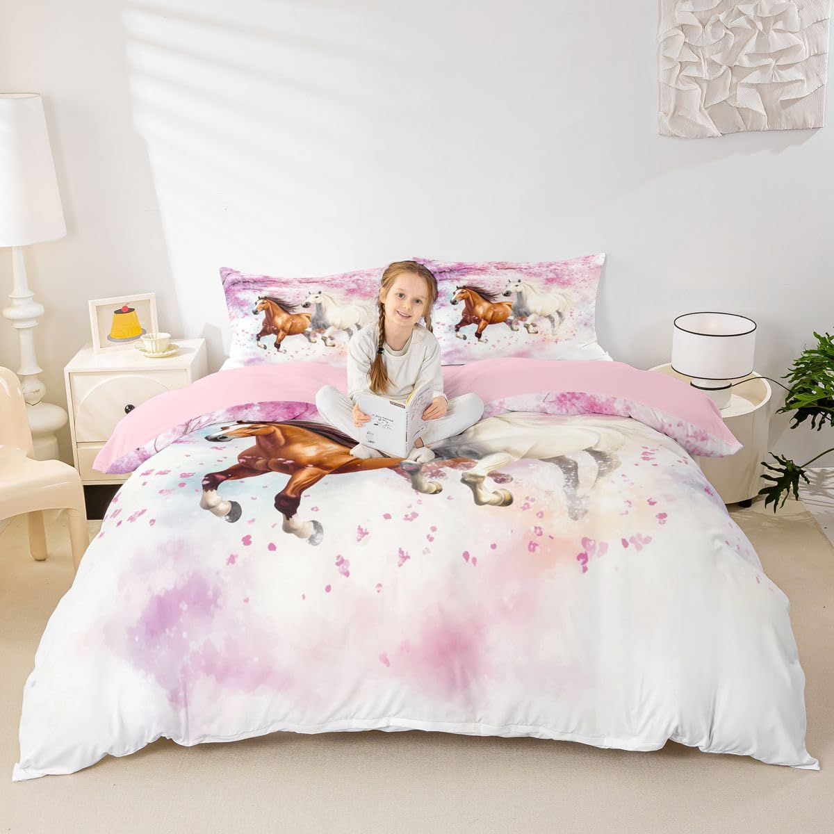 Housse de couette cheval sauvage 3 pièces pour raviver une chambre terne
