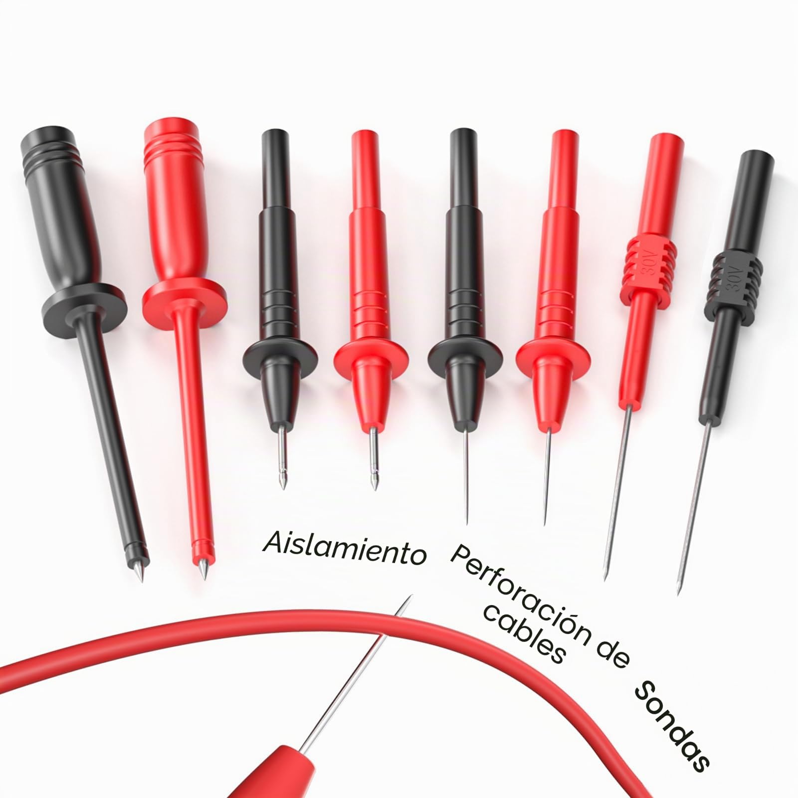 Cable de prueba de multímetro de silicona 25 en 1, kit de cables de prueba con pinzas de cocodrilo, pinzas SMD, conectores electrónicos de 4 mm, kit de sondas de prueba