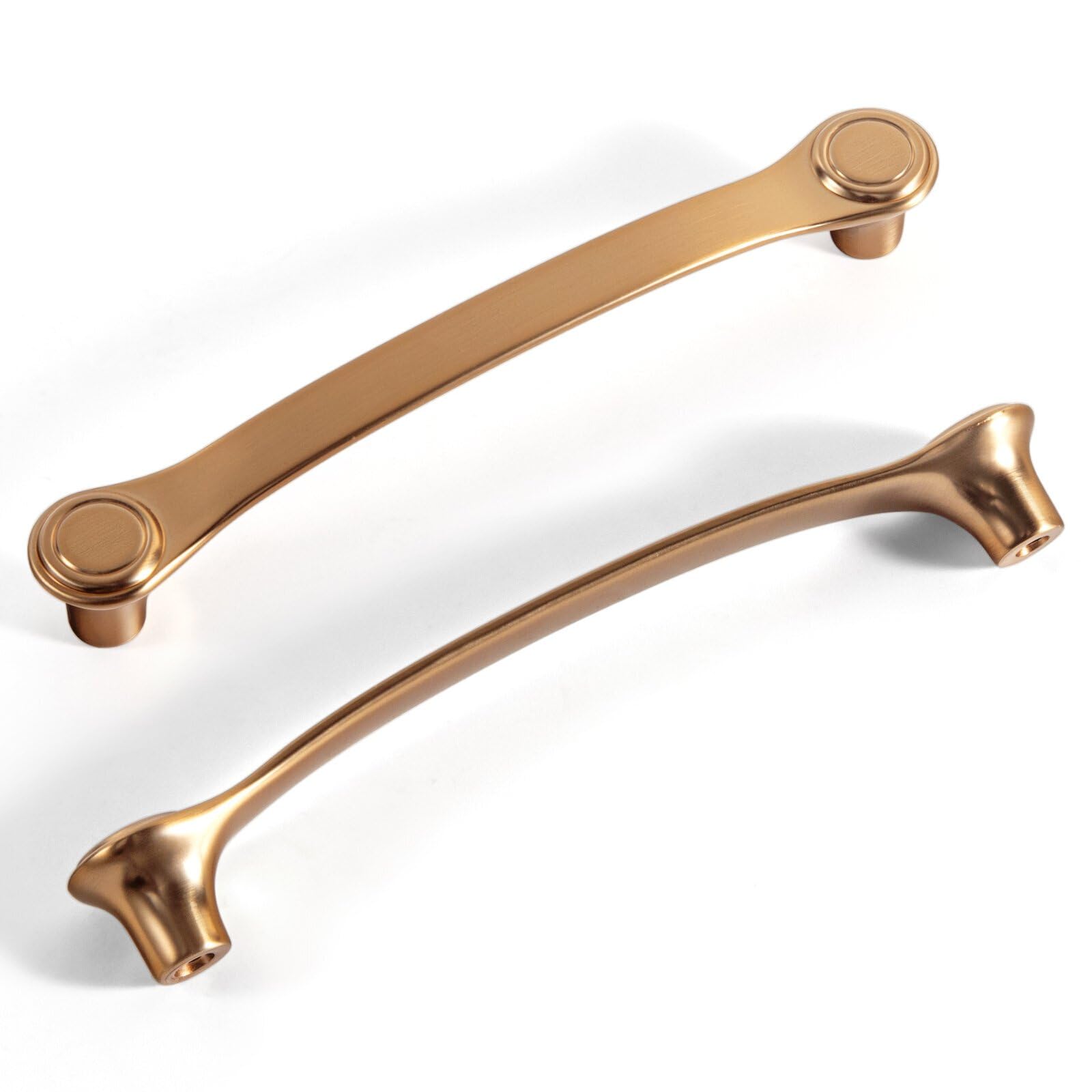 Goo-Ki 5''(128mm) Hole Centers Champagne Bronze Cabinet Pulls,Casual Luxury Solid Zinc Cabinet Handles for Drawer,Cupboard, Wardrobe,6 Pack