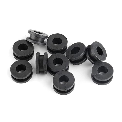Fydun Ojales de goma de la motocicleta 10pcs ABS negro 0.7oz arandelas de goma de la motocicleta para para