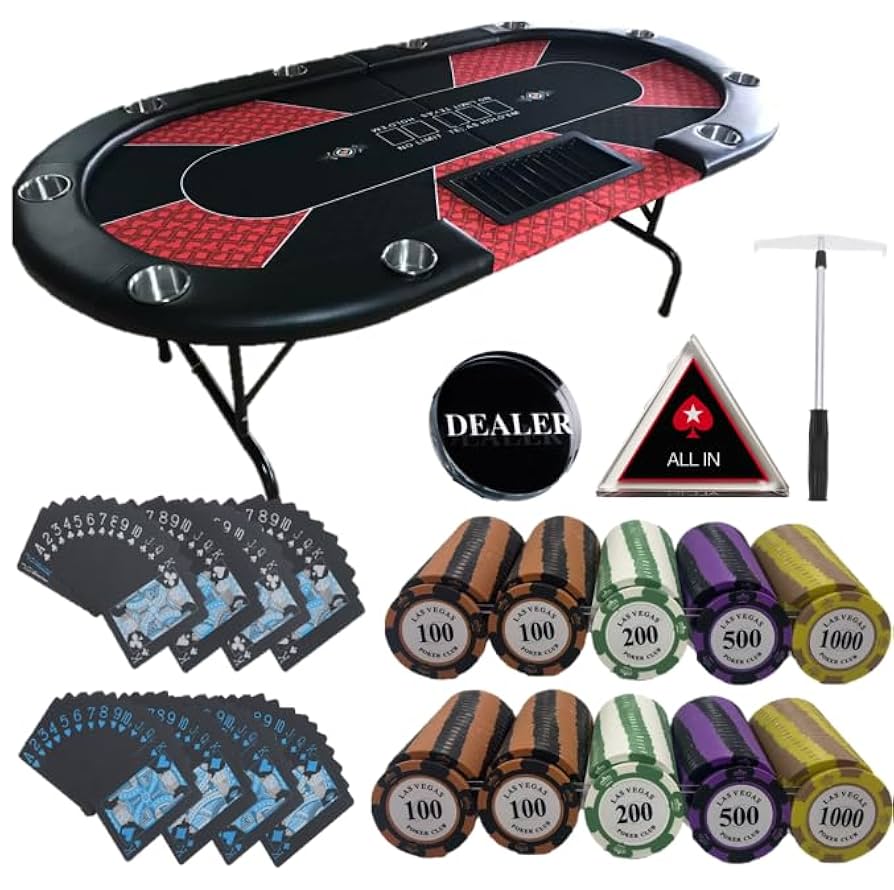 Amazon.co.jp: 【すぐ遊べる 8点ポーカーテーブルフルセット