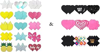 Non Silicone Pasties Nipple Covers Rave Metal Nipple Pasties - Stylish & Disposable Nipple Covers Lingerie Pasties Nipple Covers With Lift