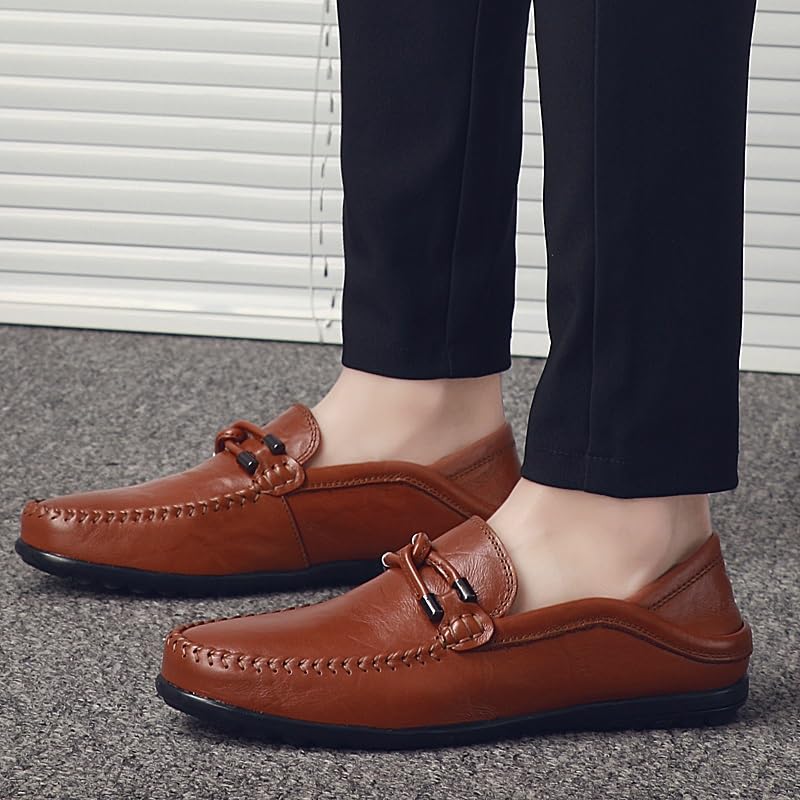 Men's Loafers Shoes Round Toe Vegan Leather Stitching Details Slip Resistant Anti-Slip Comfortable Classic Fashion Slip-ons2