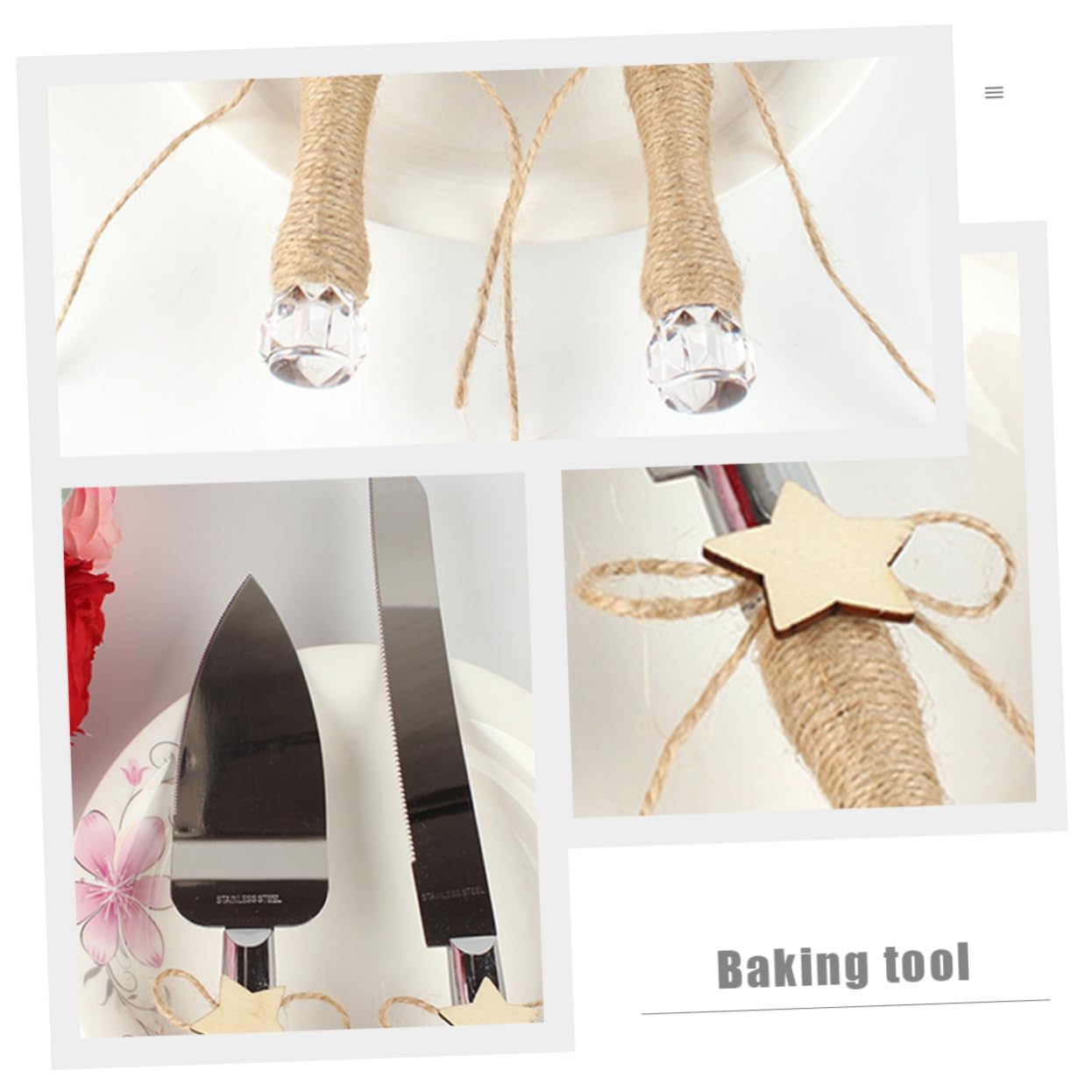 GRIRIW 1Set Christmas Cake Cutter and Server Stainless Steel Cake Spatula and Serving Tool with Decorative Handle for Weddings and Holiday Desserts
