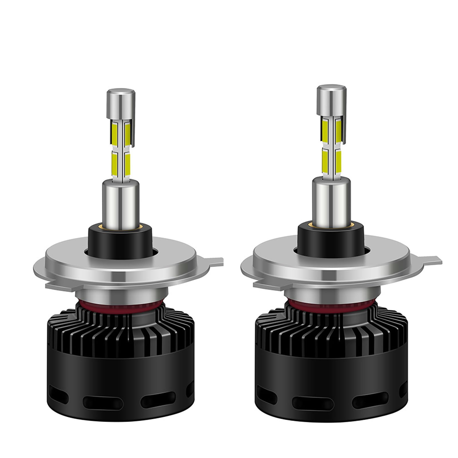 Lampadine LED, Luce A 360° Su 4 Lati, 200 W 80.000 LM Per Coppia, Predisposizione Canbus, Kit Di Conversione Lampada Con Fascio Regolabile, Bianco 6000 K, Confezione Da 2,H4