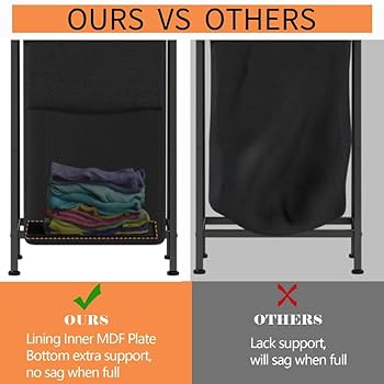 Amazon.com: Furnulem 2 Tiers Laundry Hamper with Wooden