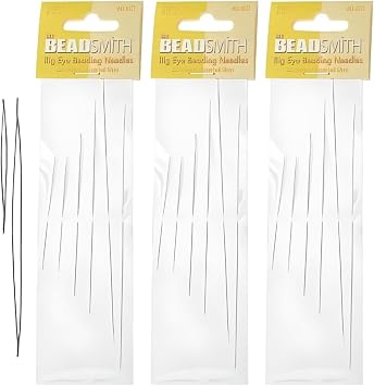 18 Needles - Beadsmith Big Eye Needles in 4 Sizes - 3 Packs of 6 Assorted Big Eye Needles Each