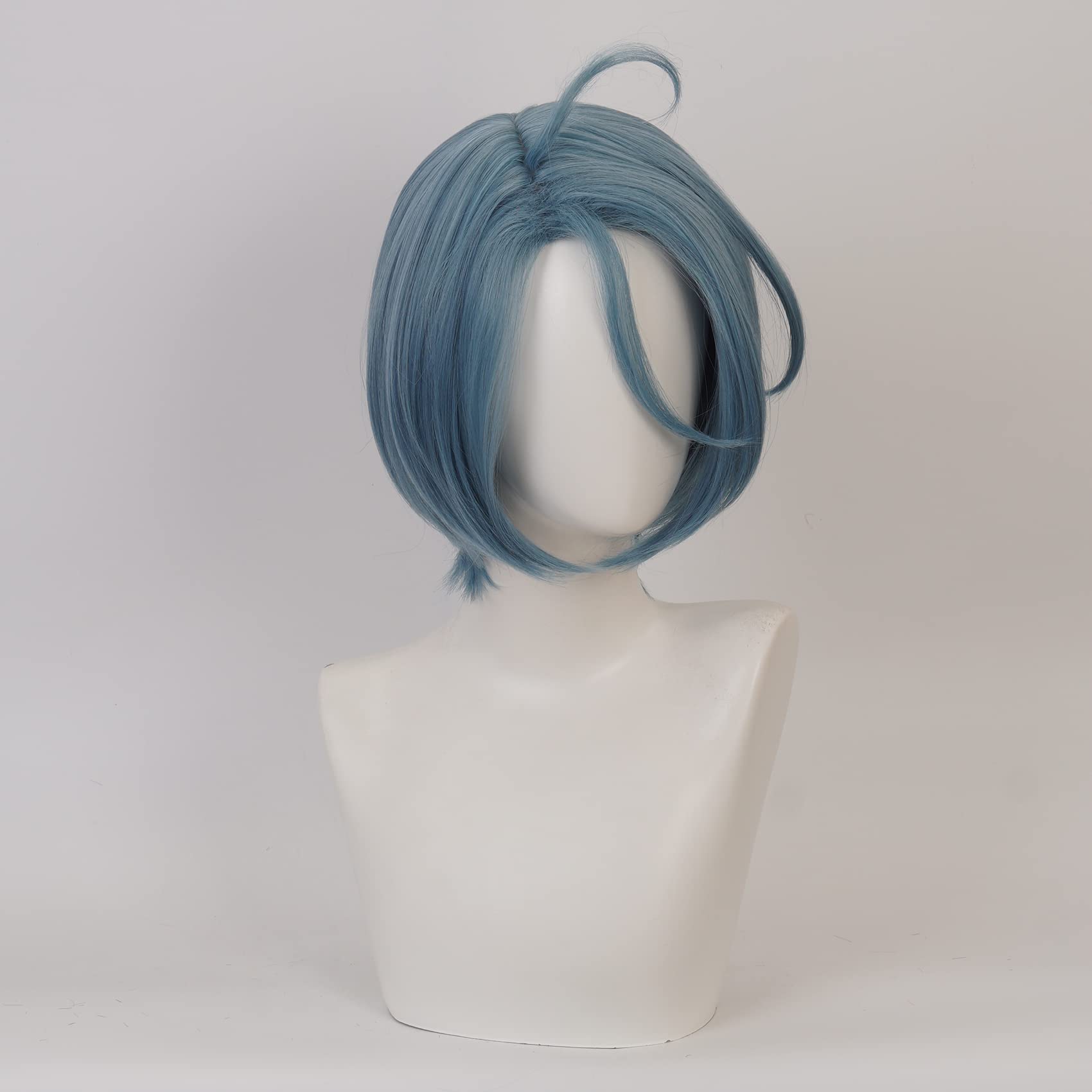 Blue Short Straight Wig for Anime with Heat Resistant Fiber Synthetic for Women Men Halloween Comic Con Cos Role Replacement Wigs - Image 3