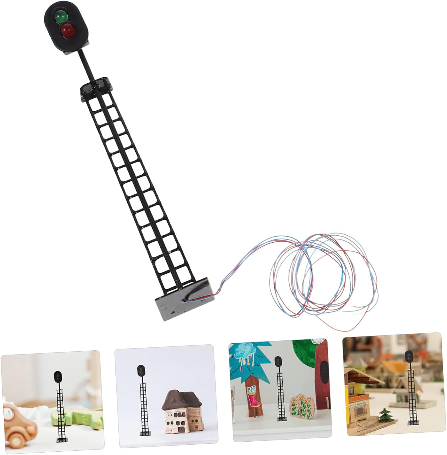 Mini Traffic Light Model for Railroad Layout Realistic Signal Light for Model Railway DIY Decorative Lamp