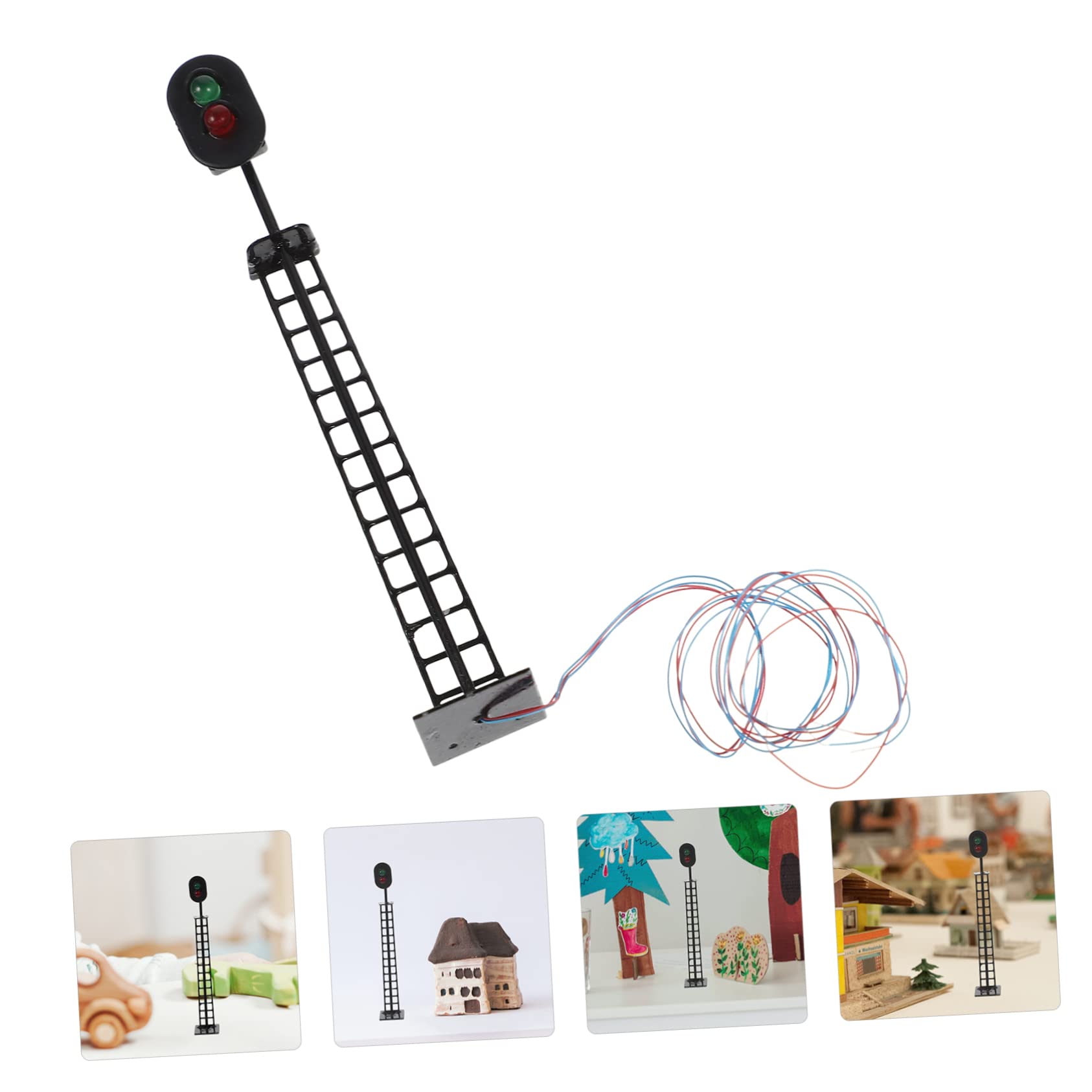 CORHAD Realistic Mini Signal Lamp Model for Model Railroads Durable Construction for DIY Micro Landscapes Sand Table Accessories Lightweight Space Saving