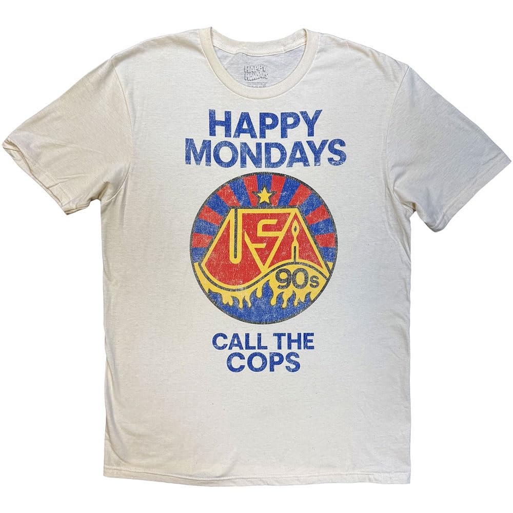 Rock Off officially licensed products Happy Mondays Call The Cops T Shirt XL