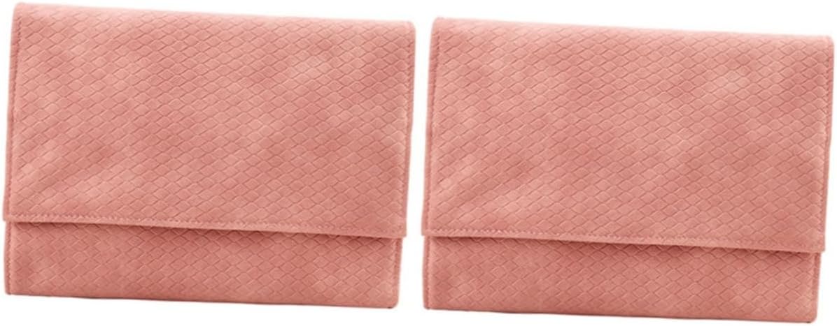 SaditY 2pcs jewelry storage roll bag stud earring holder travel storage bag fashion necklace foldable earrings rings bag necklace travel organizer necklace organizer Bracelets Organizer