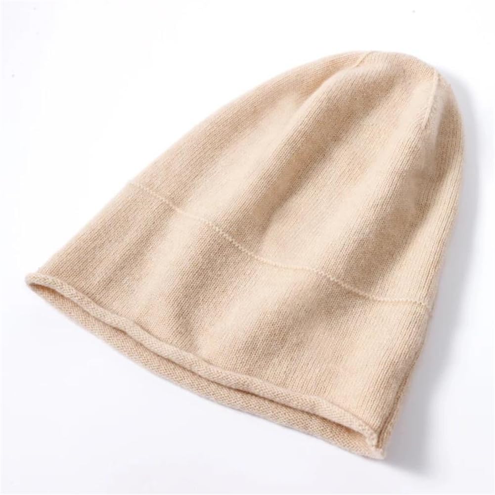Gorro de Punto Gorros de Punto clásicos, Gorro Unisex de Mezcla Lana Merino Multicolor(Lighttan)