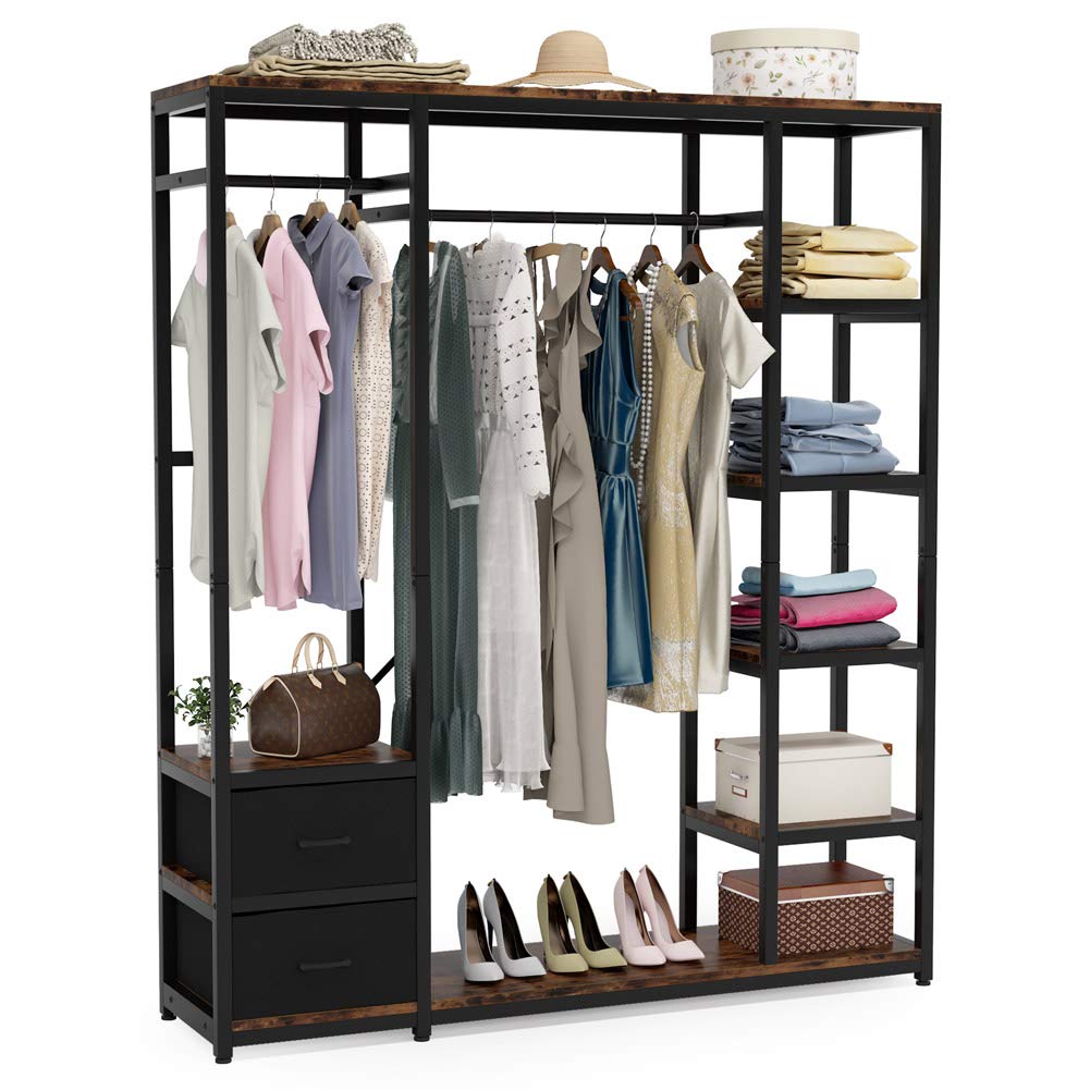Buy Tribesigns Freestanding Closet Organizer with 2 Drawers, 59 inch