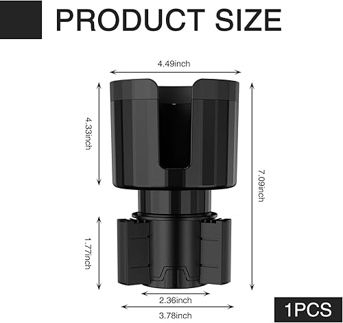Miniatura 2 de Pack-1 soporte para tazas de conversión de automóvil, dentro de 4.13 pulgadas, soporte de bebida de boca de tazas pequeñas a grandes, base ajustable