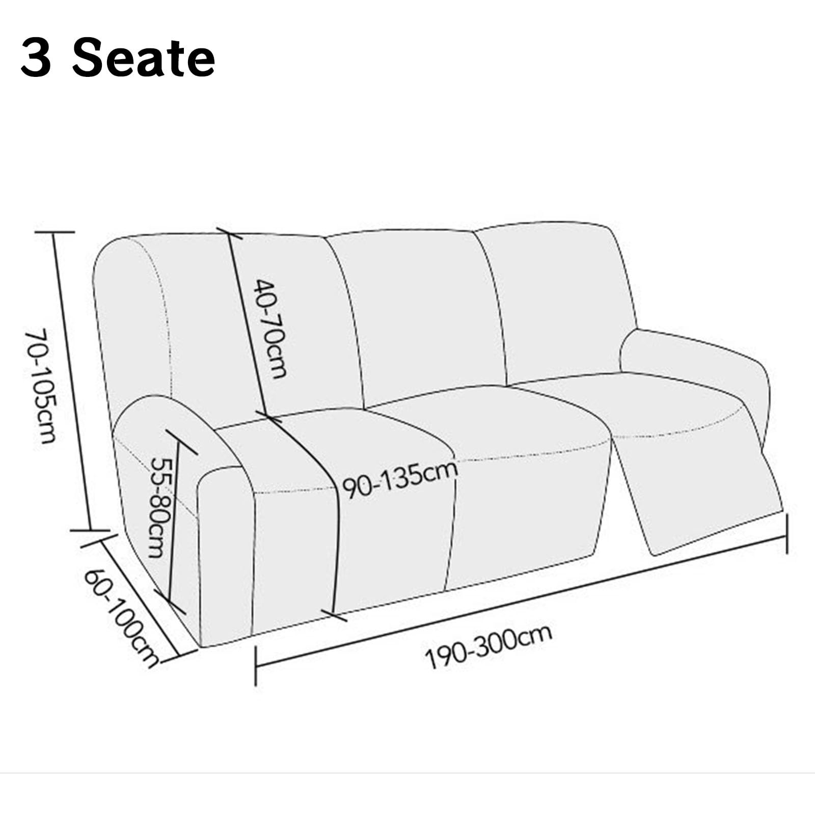 Surwin Copripoltrona Relax Reclinabile 1/2/3 Posto, Copripoltrona Elettrica Reclinabile Elasticizzato con Tasche Copri Poltrona Elettrica Reclinabile (2 Posti,Borgogna)