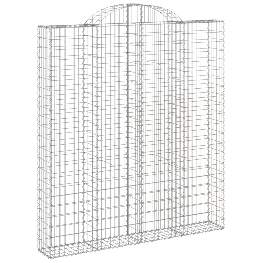 5 gaviones de arco alto. Hierro galvanizado de 200x30x220/240cm para barreras de jardín y protección visual como pared decorativa de gaviones con aislamiento acústico de alambre robusto con