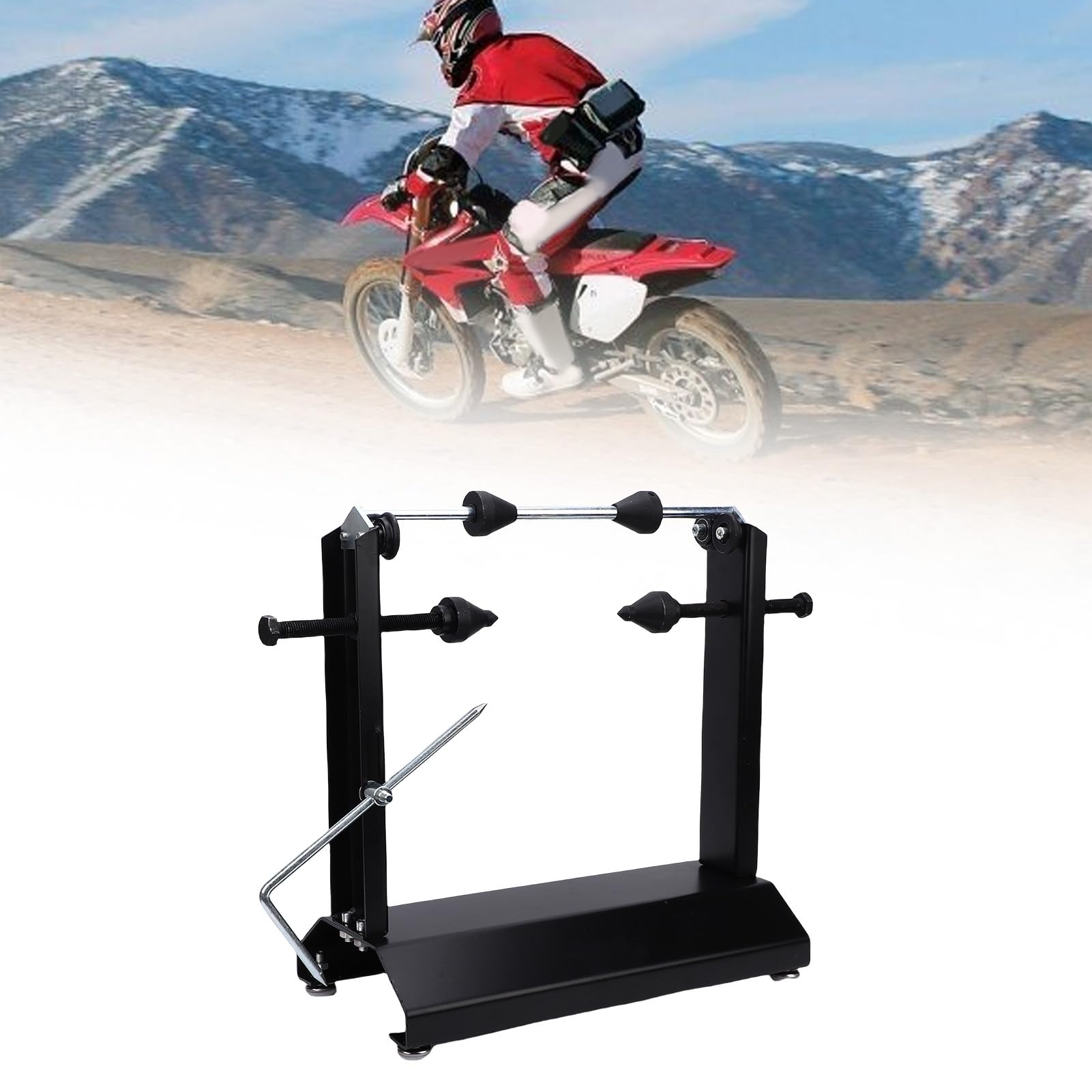 Soporte de Equilibrio de Ruedas de Motocicleta, Equilibrador de Neumáticos de Acero Resistente para Neumáticos Deportivos y Todoterreno, Ideal para Uso en Garaje
